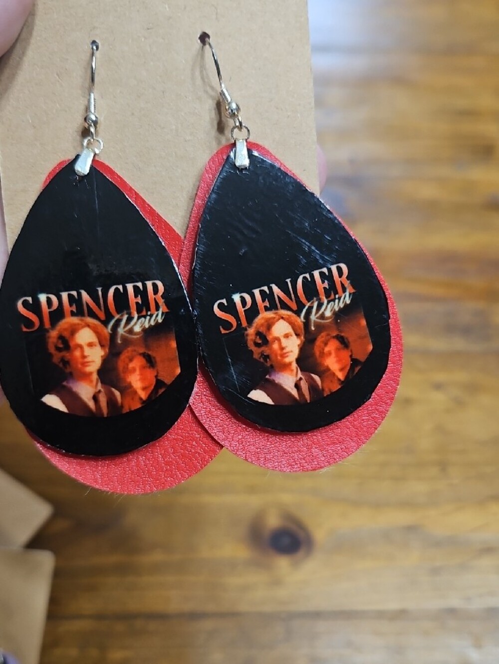 Spencer Graphic Teardrop Earrings - Pink, Purple, Red, Blue - Picture 5 of 10
